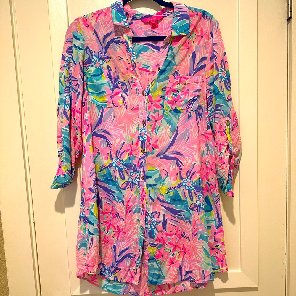Lilly Pulitzer shirt dress cover-up